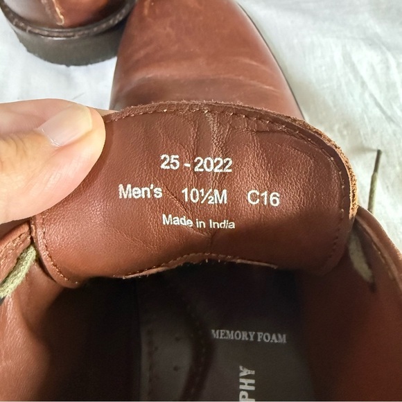 JOHNSTON & MURPHY Brown Leather Chukka Boots Sheepskin Gum Soles 10.5 Cushioned - Picture 5 of 9